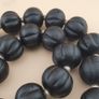 Antique African Style Dark Black Melon Shape Glass Beads Necklace Image 6