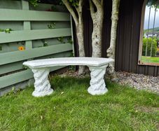 Cast stone curved garden bench x 2