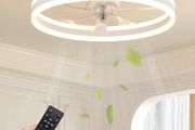 50cm Ceiling Fans with Lights and Remote, 6 Speeds and 3000K-6500K Dimmable Quiet Ceiling Fan Light, Smart Modern LED Fan Lights Ceiling for Bedroom Living Room Dining Room (White)