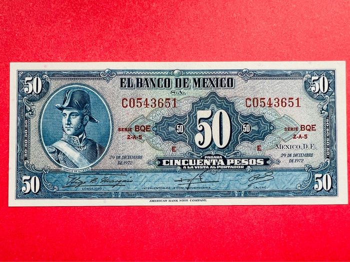 Mexico  50  Pesos.  1972. PICK 49  ( Uncirculated )