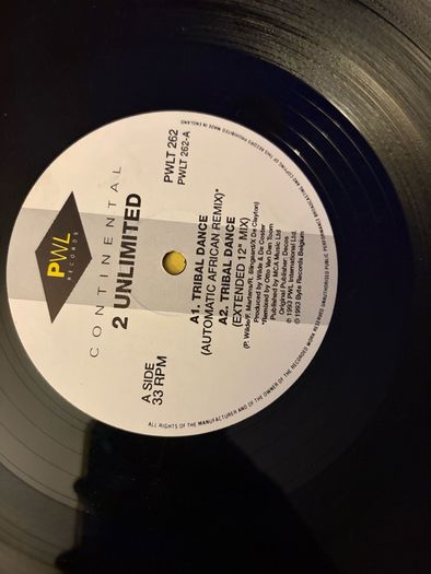 2 Unlimited Tribal Dance Original 1993 UK 12 inch PWLT 262