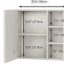 Bathroom Wall Cabinet with Mirror, Anti-Fog Mirror Storage Cupboard Organiser Unit with 3 Color Adjustable LED Light Hair Dryer Holder for Bathroom Home Image 2