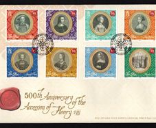 2009 Isle of Man 500th Anniversary of the Accession of the Henry VIII Commemorative Stamps First Day Cover (FDC)