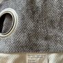 Premium Grey Herringbone Eyelet Blackout Curtains Pair 90" x 90" (226cm) Image 2