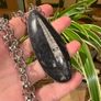1 Ancient Energy Orthoceras Fossil Beautifully Soldered on a Chunky Silver Belcher Chain Image 7