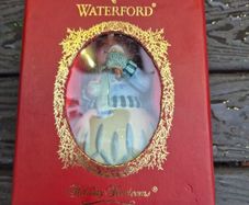 Rare Waterford Crystal Holiday Heirlooms Glass Ornament with box and paperwork