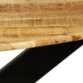 Dining Table Solid Rough Mango Wood and Steel 120x77 cm Image 4