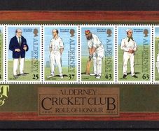 1997 Alderney Cricket Commemorative Stamp Miniature Sheet Mint Never Hinged (MNH)