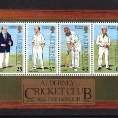 1997 Alderney Cricket Commemorative Stamp Miniature Sheet Mint Never Hinged (MNH)