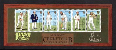 1997 Alderney Cricket Commemorative Stamp Miniature Sheet Mint Never Hinged (MNH)