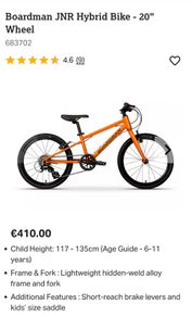 kids Boardman Jnr hybrid bike