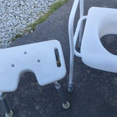 Toilet seat riser, shower seat, grabbers