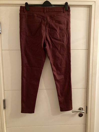 Burgundy faux leather pants