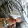 white ceramic flower knob Image 2
