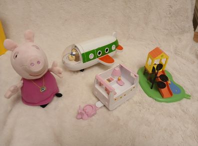 Peppa pig toys plane playground ice cream van scootter