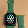 APPLE Watch Series 3 GPS LTE (Cellular) A1891- 42MM Black Aluminum Case with Green Band Image 2