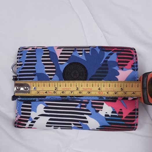 Kipling Blue Pink Floral Print Compact City Backpack Matching Wallet Set