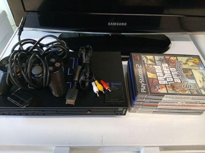 ps2 console + games