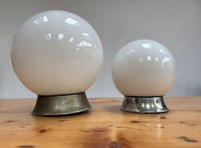 Two Vintage 1950s milk glass lights