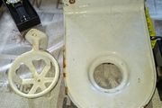 Heavy Rare Antique Bathroom Wall Cup Holders Iron white Enameled Postage Available or Collection,  Ideal for old or modern houses, Props for Stage, movies, Plays or Photos,