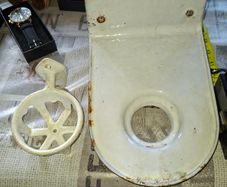Heavy Rare Antique Bathroom Wall Cup Holders Iron white Enameled Postage Available or Collection,  Ideal for old or modern houses, Props for Stage, movies, Plays or Photos,