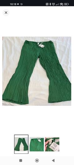green plisse trousers