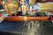 Mid-Century Indian Carved Rosewood Fish Knife &amp; Fork Set - 2 Piece Vintage, Postage available or Collection