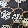 Handmade Crochet Christmas Tree Decorations, Set of 11 Snowflakes Rustic Boho Image 5