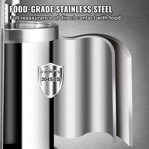 Sausage Stuffer, 5LBS/3L Capacity, 304 Stainless Steel Vertical Sausage Stuffer, Sausage Filling Machine with 3 Stuffing Tubes, Suction Base and Manual Crank for Household or Commercial Use (FREE SHIPPING)