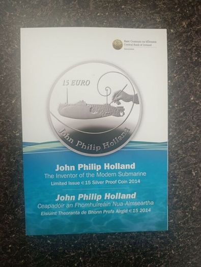 2014 John Philip Holland Silver Proof Coin