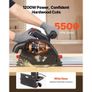 Plunge-Cut Circular Saw Kit, Tracksaw with 48-Tooth Carbide-Tipped Blade, 0-45 Angle Adjustment, 55 mm Cutting Depth, for Wood, Plastic, Guide Rail Not Included, Black Image 3