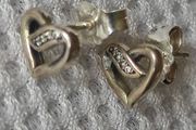 Pandora sterling silver heart earrings