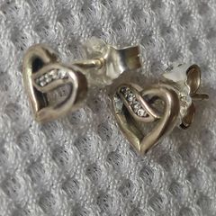 Pandora sterling silver heart earrings