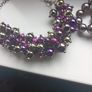 Purple Poppy  Pearl & Diamond Bracelet. Image 6