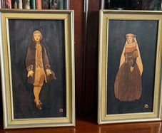 Pair Of Italian Marquetry Plaques