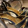 Never worn blue and gold BUFFALO platform sandal  size 4 Image 3
