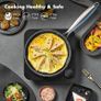Stainless Steel Pots and Pans Set, 7-Piece Induction Hob Pan Set, Kitchen Cookware Set Cooking Set with Frying Pan Saucepan & Stockpot, Nonstick Black Granite Coating, PFOS & PFOA Free Image 3