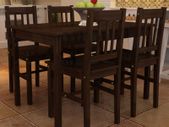 Dining Set 5 Pieces Pine Wood Brown