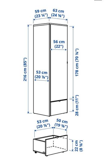 Wardrobe with drawer