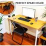 Folding Chair Padded Paris Faux Leather Chair Home Office Dining (1 X Chair, Black) Image 4