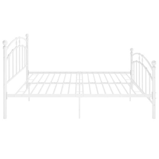 Bed Frame White Metal 200x200 cm