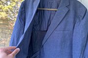 Zara Man Suits Collection Tailored Blue Textured Blazer Jacket Size EU 54 USA 44