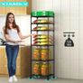 Black Shelving Unit, 42 x 32 x 165 cm, 6 Tier Tall Narrow Shelving Unit with Wheels and Anti-slip Feet, adjustable shelving & storage Rack for Garage, Bathroom, kitchen, Corner Image 3