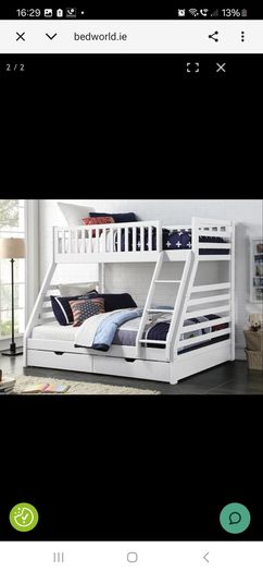 Double / Single bunk bed white