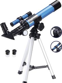 Telescope for Kids Astronomy 40/400mm Portable Astronomical Telescopes Refractor with Finder Scope Compass and Tripod as Gifts