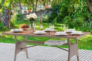Table Garden  Polyrattan Garden Table Height-Adjustable Weatherproof Dining Table for Garden, Patio