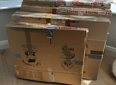 Cardboard moving boxes