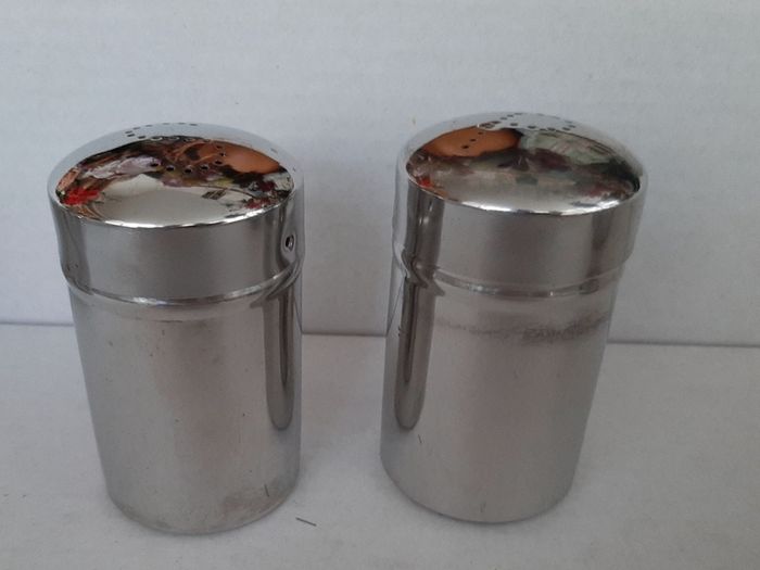 vintage salt and pepper stainless Steel