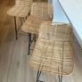 HK Living rattan bar stools x3 Image 4