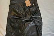 Twinset Milano Black Faux Leather Skirt